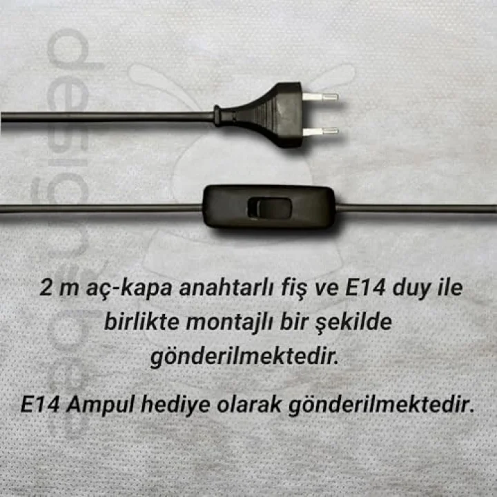 Designobee Krema- Modern Masa ve Gece Lambası – Ambiyans Lambası, Dekoratif LED Abajur, E14 Duy