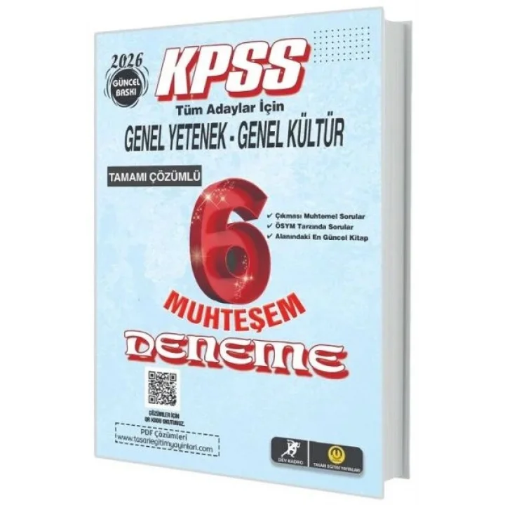 Dev Kadro KPSS Genel Yetenek Genel Kültür Muhteşem 6 Deneme Çözümlü