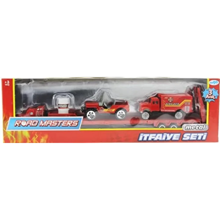 Die Cast Metal Tırlı ve Jeepli İtfaiye Seti