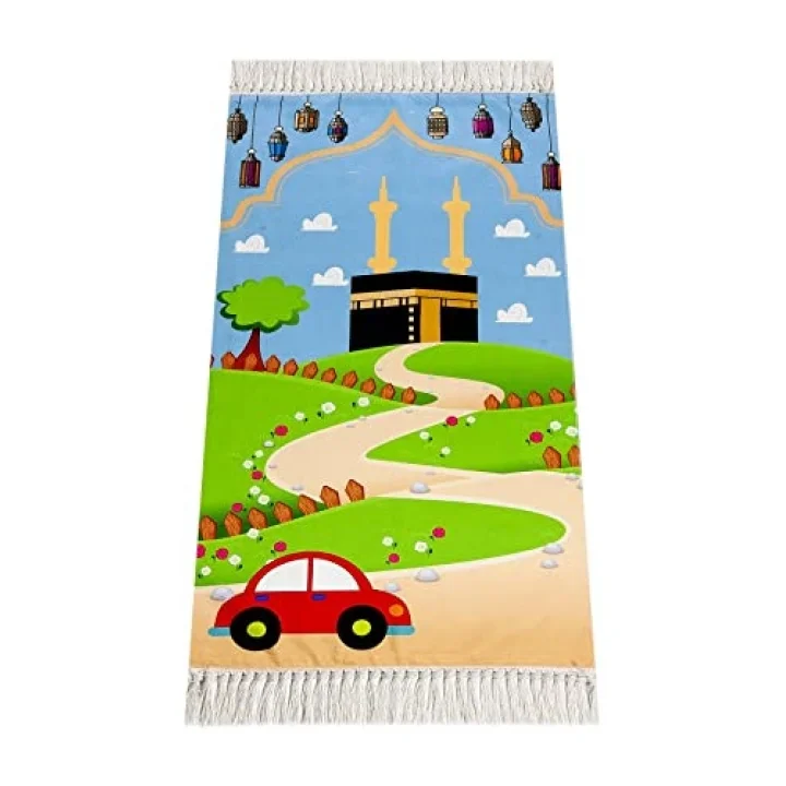 Dijital Baskılı Çocuk Seccadesi (Kabeli Arabalı)