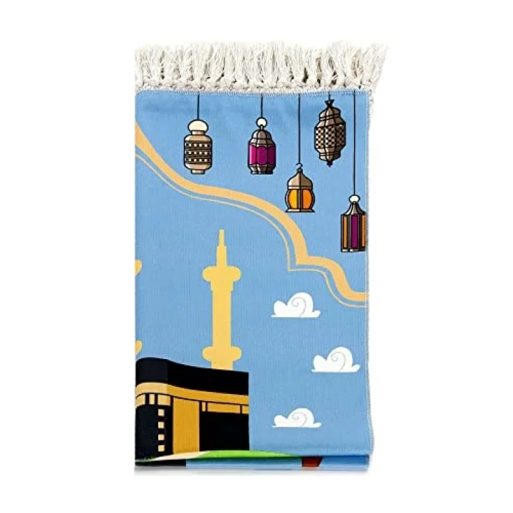 Dijital Baskılı Çocuk Seccadesi (Kabeli Arabalı)