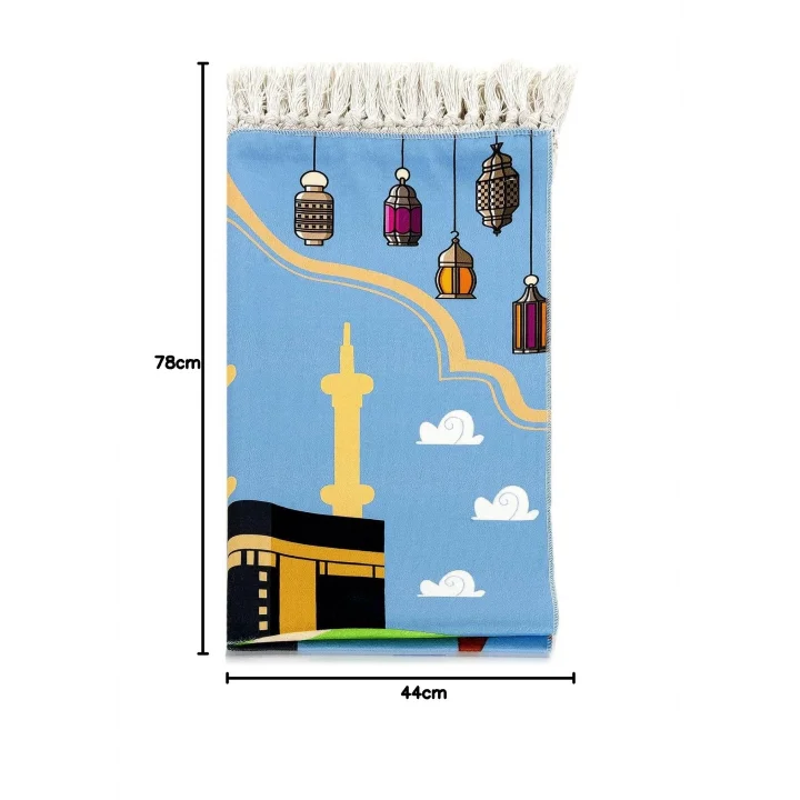 Dijital Baskılı Çocuk Seccadesi (Kabeli Arabalı)