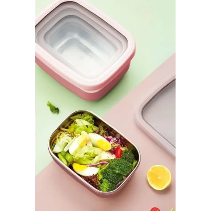 Dikdörtgen Saklama Kabı 820 Ml Pembe Vp-929, Pembe