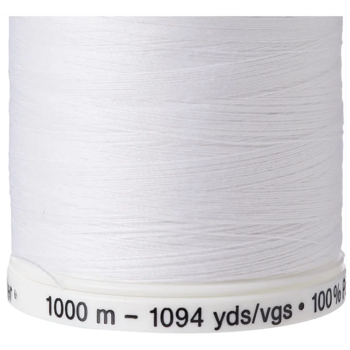 dikiş iplikleri, polyester, 1000 m, beyaz