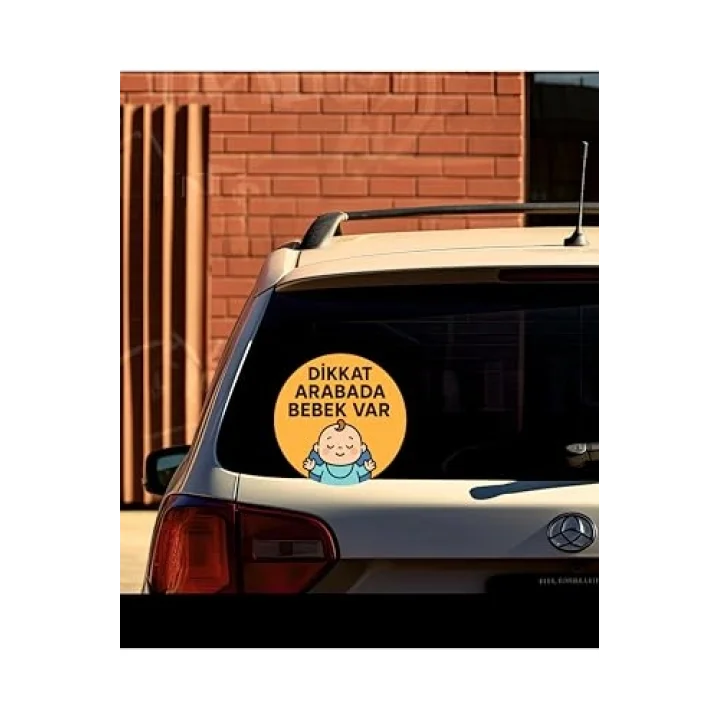 Dikkat Arabada Bebek Var Araba Etiketi & Sticker