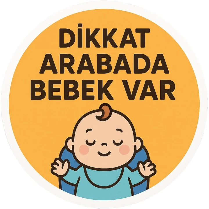 Dikkat Arabada Bebek Var Araba Etiketi & Sticker