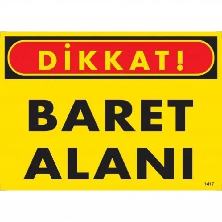 Mey İthalat® Dikkat Baret Alanı Uyarı Levhası 25x35 KOD:1417