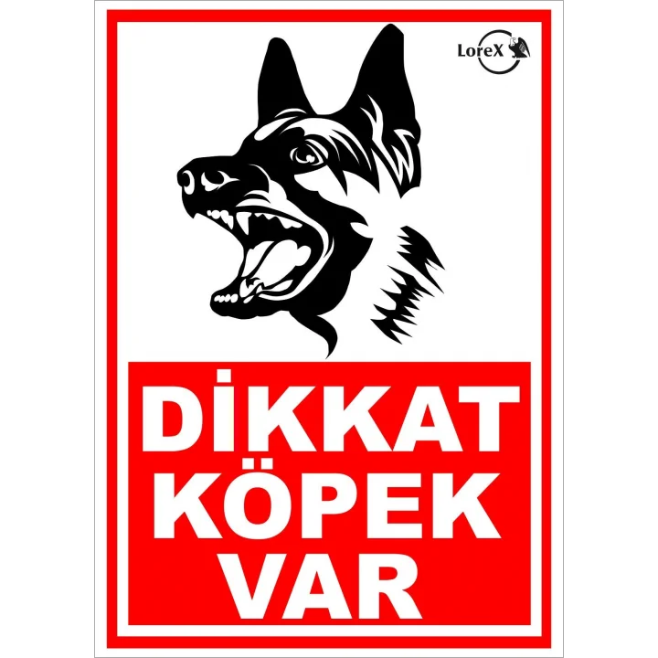 Dikkat Köpek Var PVC Uyarı Levhası