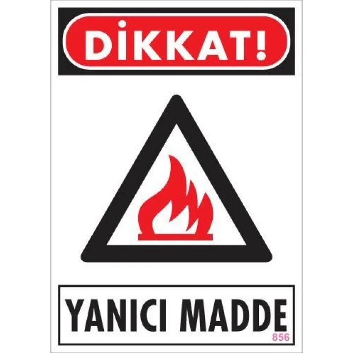 Mey İthalat® Dikkat Yanıcı Madde Uyarı Levhası 25x35 KOD:856