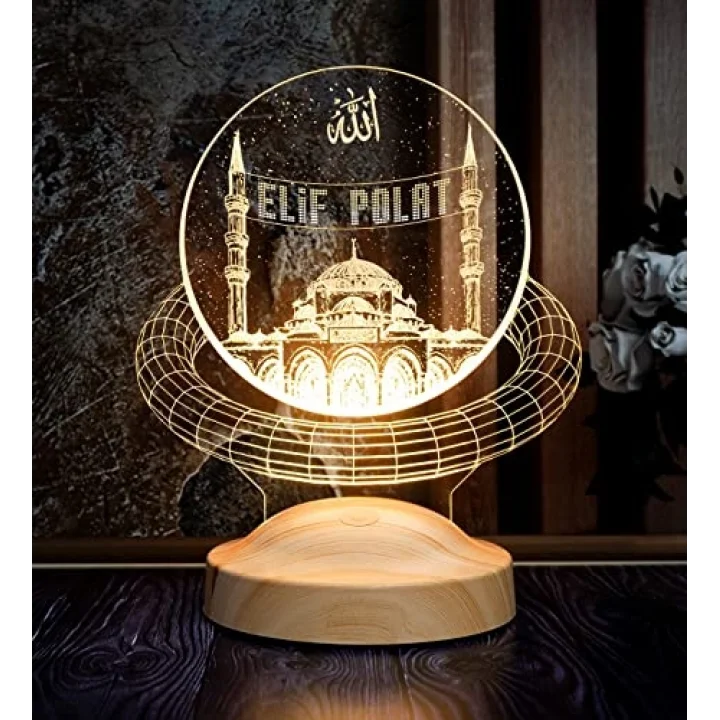 Dini Hediye, Kişiye Özel Mahyalı Camii 3D Led Lamba