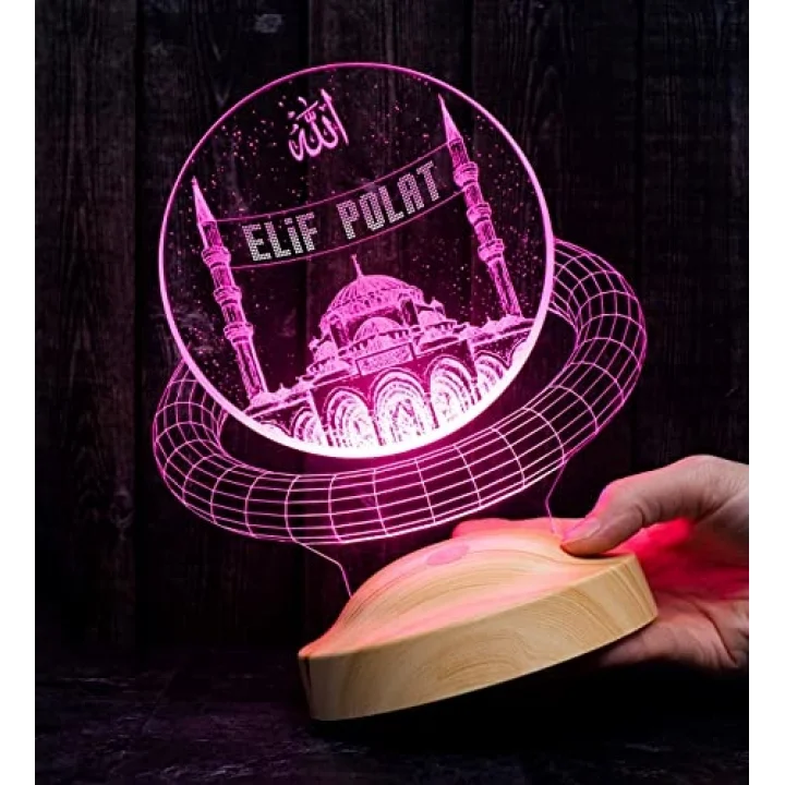 Dini Hediye, Kişiye Özel Mahyalı Camii 3D Led Lamba