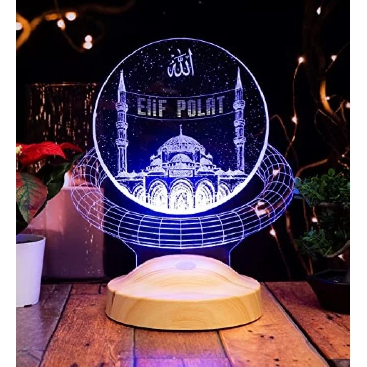 Dini Hediye, Kişiye Özel Mahyalı Camii 3D Led Lamba