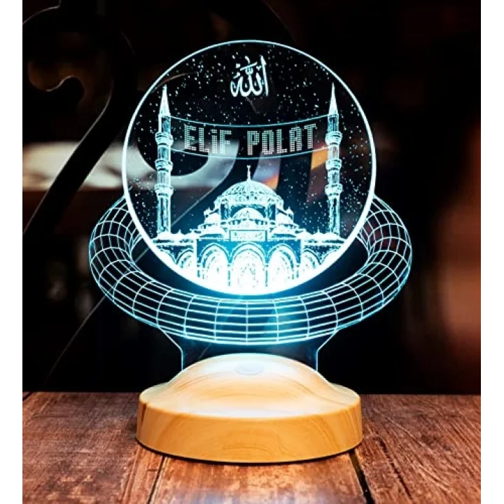 Dini Hediye, Kişiye Özel Mahyalı Camii 3D Led Lamba