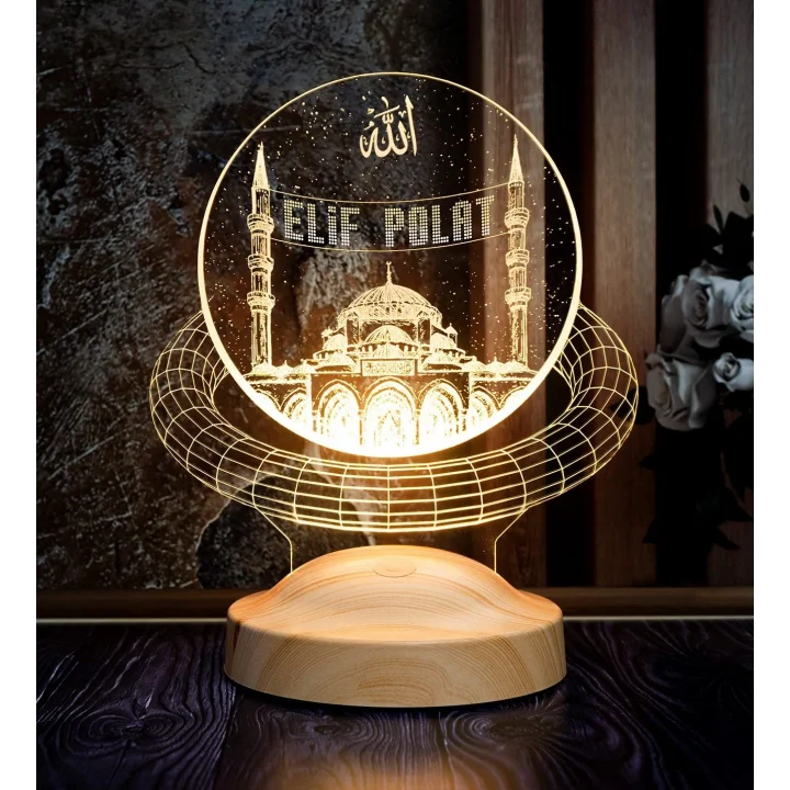 Dini Hediye, Kişiye Özel Mahyalı Camii 3D Led Lamba