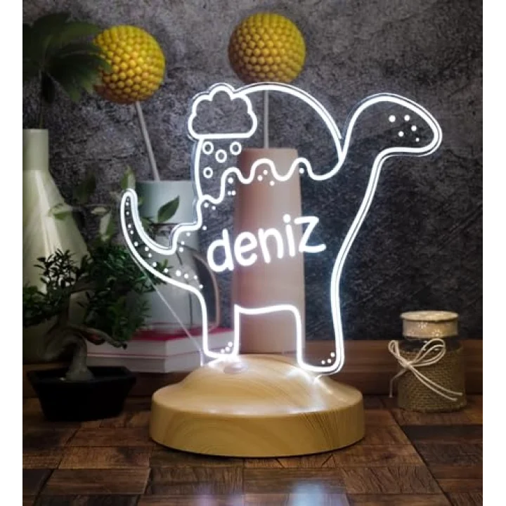 Dinozor Bebek Hediyesi, Çocuklara Hediye Led Lamba, Doğum Günü Hediyesi Sevimli Dino, Dinazor Temalı Parti, Çocuk Odası Gece Lambası