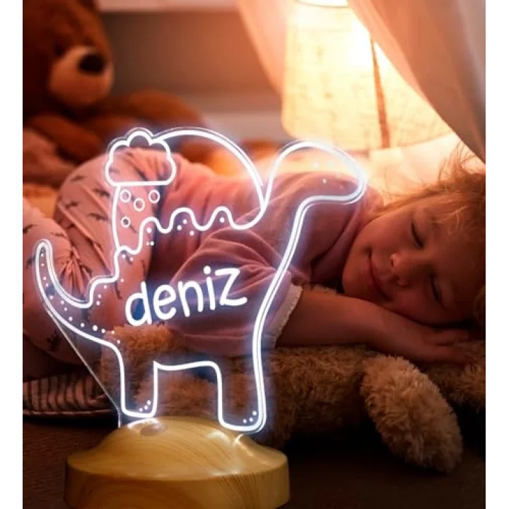 Dinozor Bebek Hediyesi, Çocuklara Hediye Led Lamba, Doğum Günü Hediyesi Sevimli Dino, Dinazor Temalı Parti, Çocuk Odası Gece Lambası