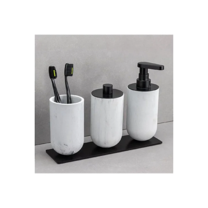 Diş Fırçalığı Mermer Deseni/Siyah Renk 143X75X75 Mm