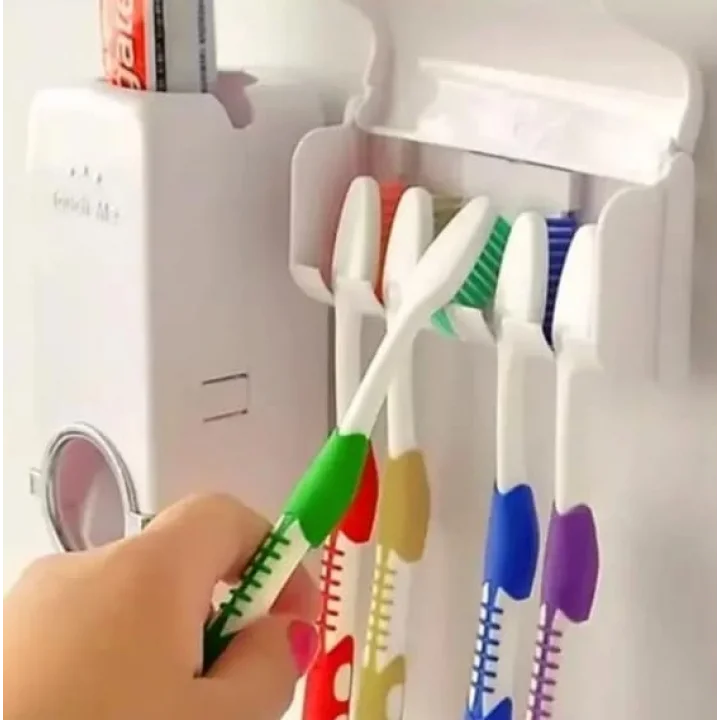 Diş Macunu Sıkacağı ve 5 li Fırça Tutucu