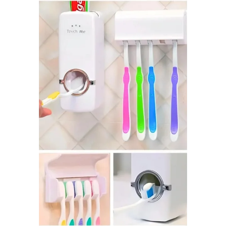 Diş Macunu Sıkacağı ve 5 li Fırça Tutucu