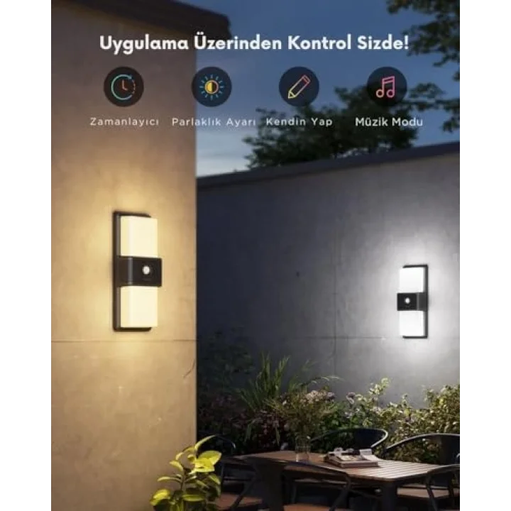 Dış Mekan Hareket Sensörlü Duvar Aydınlatması IP65 H7078CD1