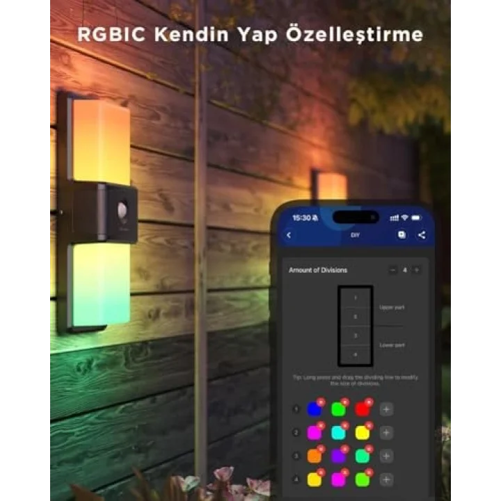 Dış Mekan Hareket Sensörlü Duvar Aydınlatması IP65 H7078CD1