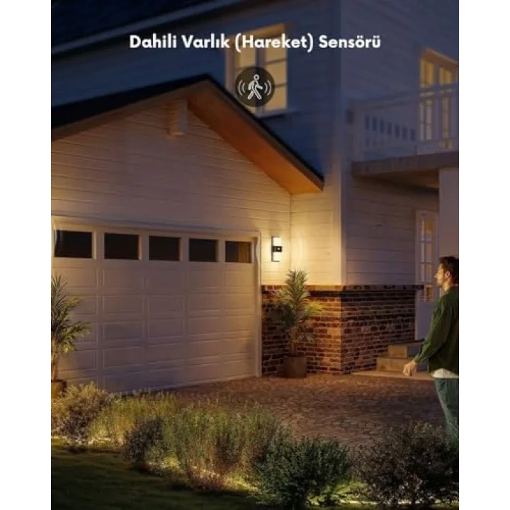 Dış Mekan Hareket Sensörlü Duvar Aydınlatması IP65 H7078CD1
