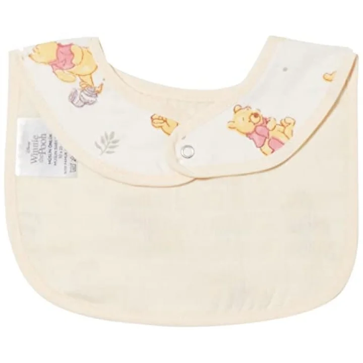 Disney Winnie Lisanslı Karakter Baskılı%100 Pamuk Bebek 3lü Önlük, Çok Renkli, 30x25 cm