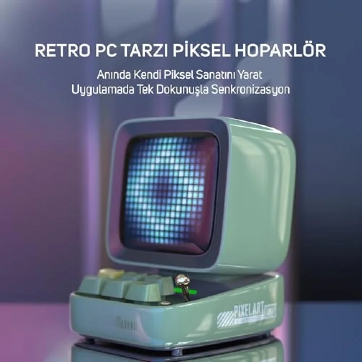 Ditoo Pro Yeşil Bluetooth Hoparlör ve Pixoo-64 Led Ekran Seti