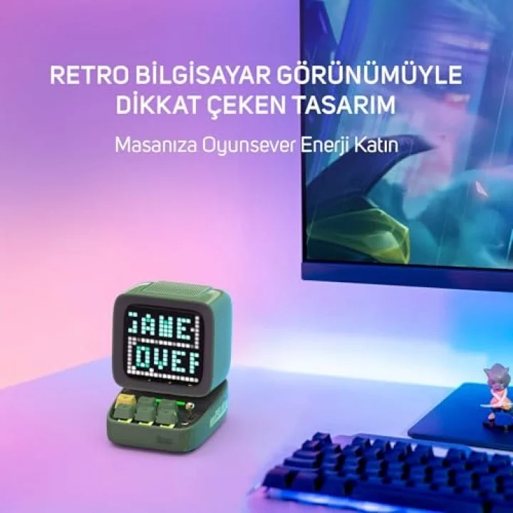 Ditoo Pro Yeşil Bluetooth Hoparlör ve Pixoo-64 Led Ekran Seti