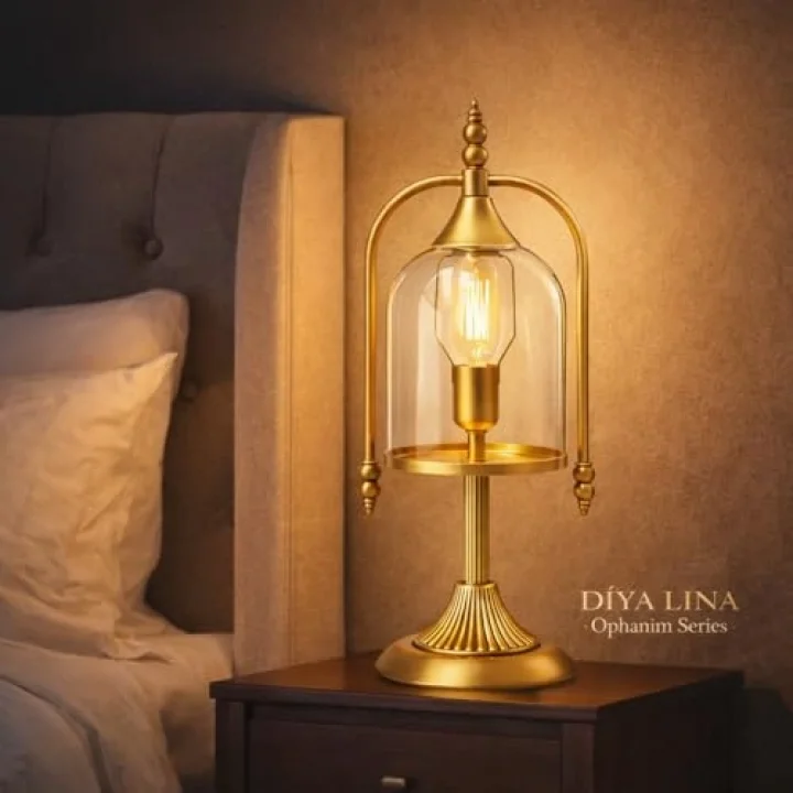 Diya Lina Ophanim Series Abajur ve Gold Masa Lambası