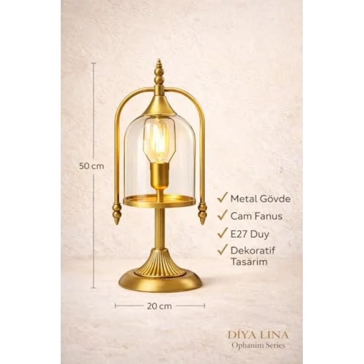 Diya Lina Ophanim Series Abajur ve Gold Masa Lambası
