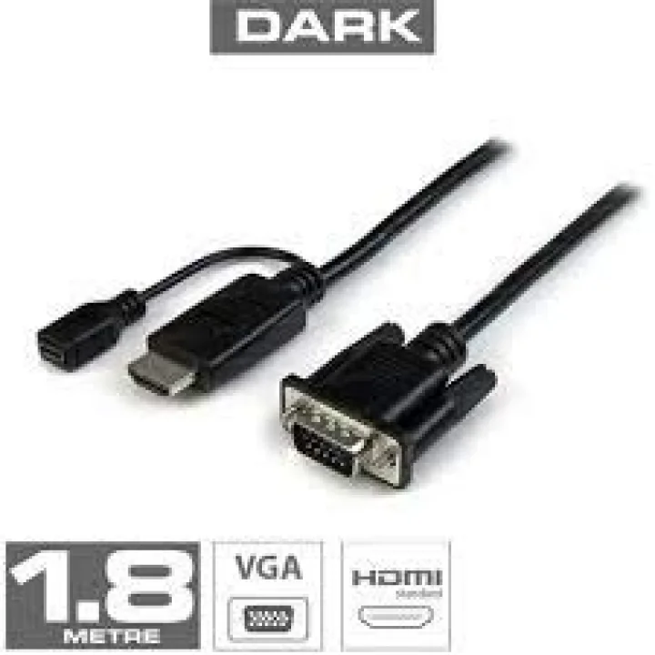 DK HD AHDMIXVGAL180 1.8m HDMI - VGA Kablo