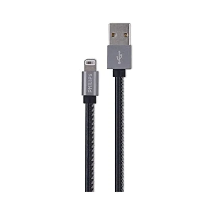 DLC2508B 1.2 Metre Deri MFI Lisanslı Lightning Kablo, Siyah