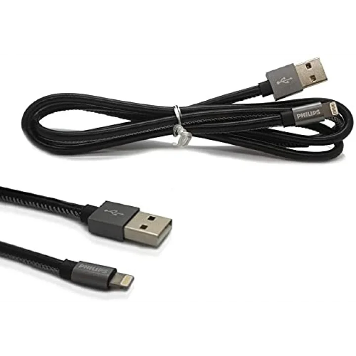 DLC2508B 1.2 Metre Deri MFI Lisanslı Lightning Kablo, Siyah