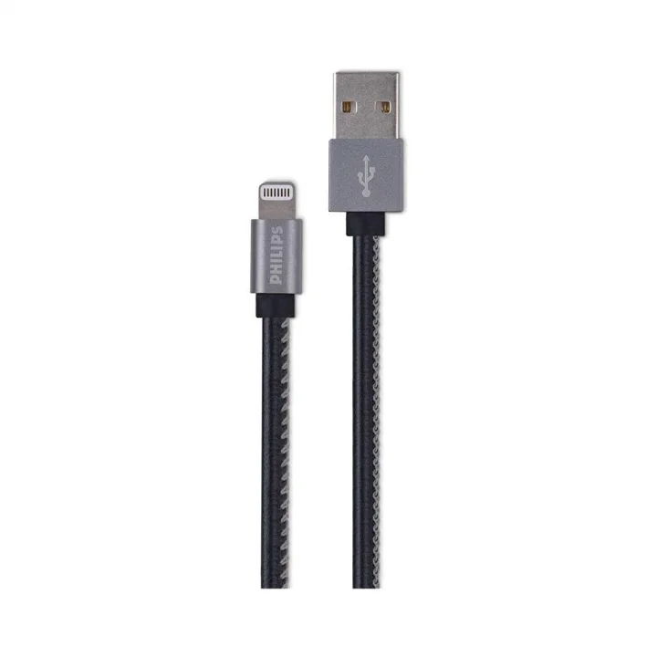 DLC2508B 1.2 Metre Deri MFI Lisanslı Lightning Kablo, Siyah