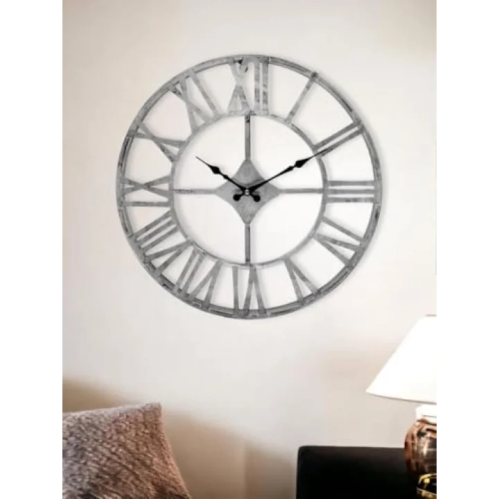 DM30 Serisi Roma Rakamlı Metal Duvar Saati Siyah 30 CM