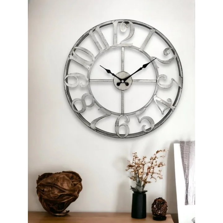 DM40GK Rakamlı Metal 40 cm Duvar Saati Gri