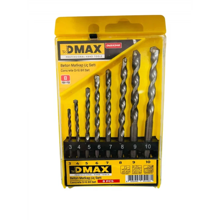 Dmax 8 Parça Beton Matkap Ucu Seti, Model DMX4348