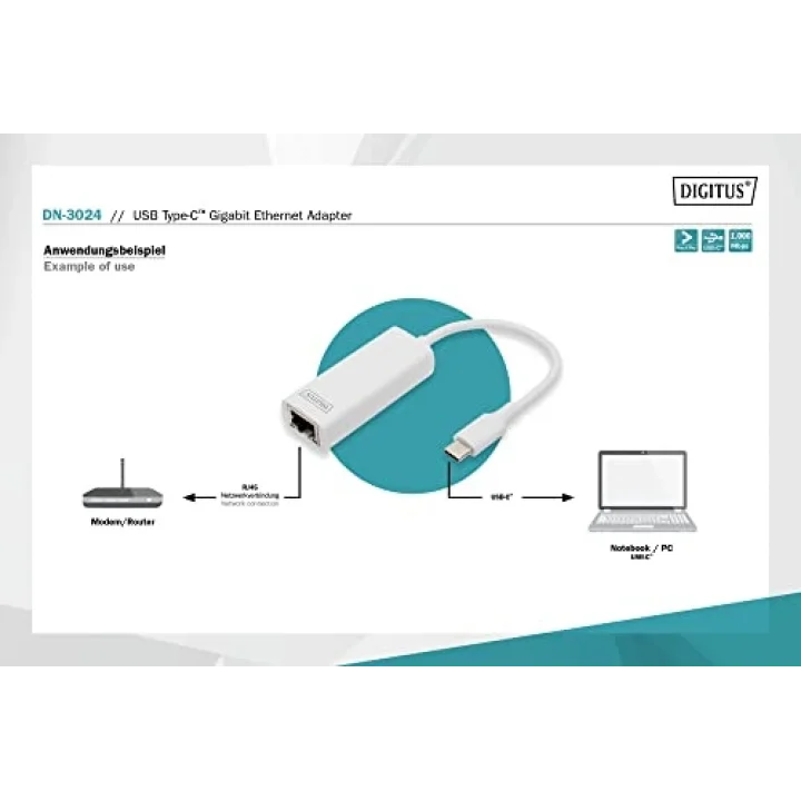 DN-3024 Usb Type-C Gigabit Ethernet Adaptörü