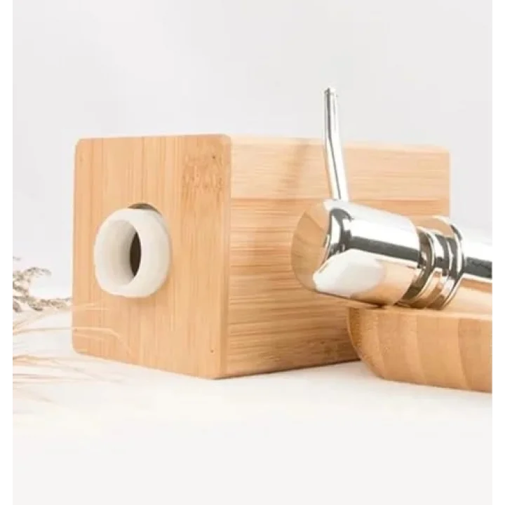 Doğal Bambu Ahşap Sabunluk Suya Dayanıklı Şık ve Pratik Mutfak Banyo Lavabo Aksesuarı