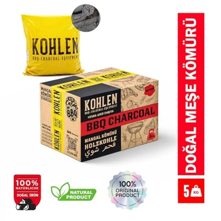 Doğal Meşe Mangal Kömürü 5 Kğ- Bbq Özel Paket