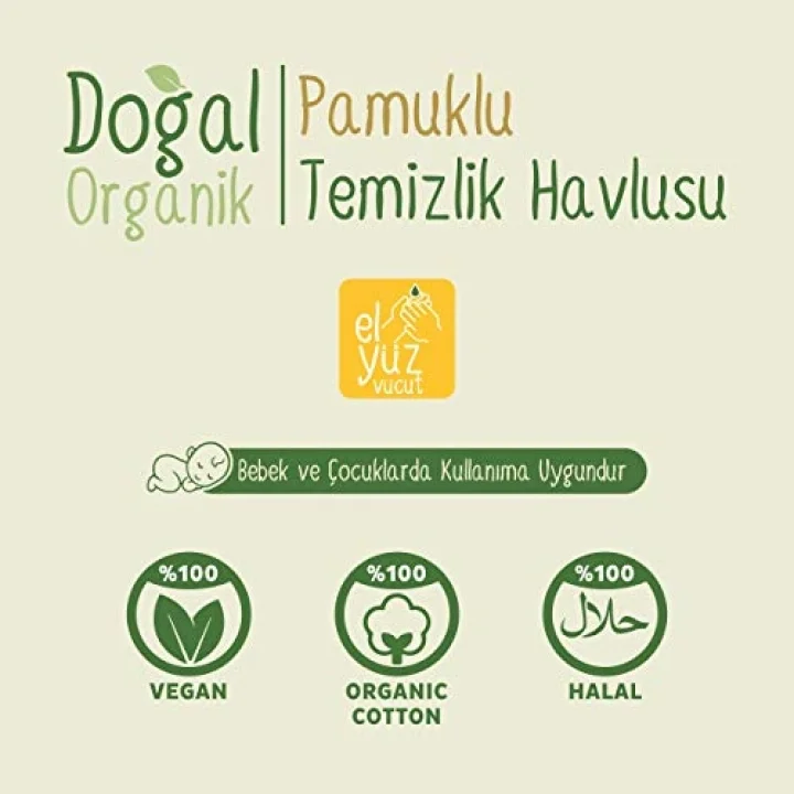 Doğal Organik Pamuklu Temizlik Havlusu 24X50