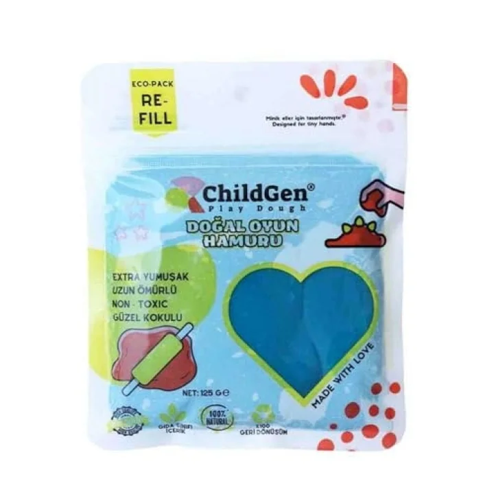 Doğal Oyun Hamuru - Mavi -vakumlu Kartuş Paket - (ecopack-refill)