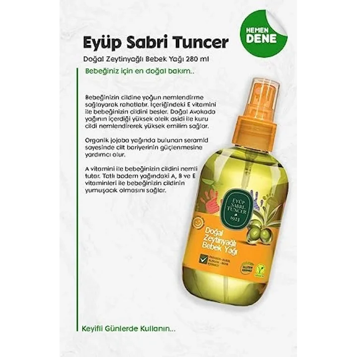 Doğal Zeytinyağlı Bebek Yağı 280 ml