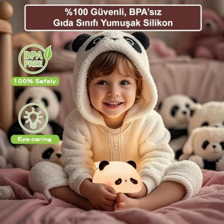Dokunmatik Silikon Panda Gece Lambası/GT-CL17