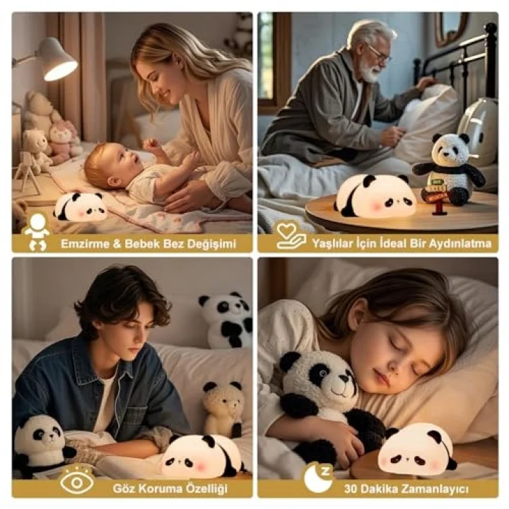 Dokunmatik Silikon Panda Gece Lambası/GT-CL17