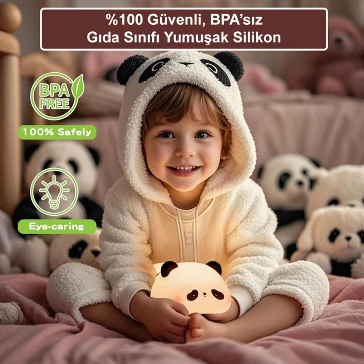 Dokunmatik Silikon Panda Gece Lambası/GT-CL17