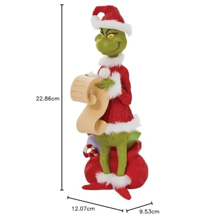 Dr. Seuss The Grinch Checking His List Heykelcik, 22 cm, Çok Renkli