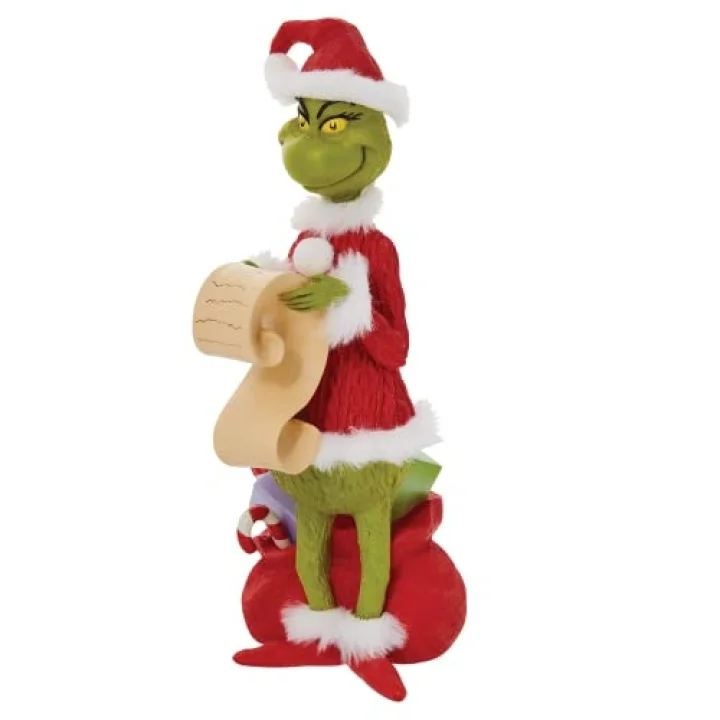 Dr. Seuss The Grinch Checking His List Heykelcik, 22 cm, Çok Renkli