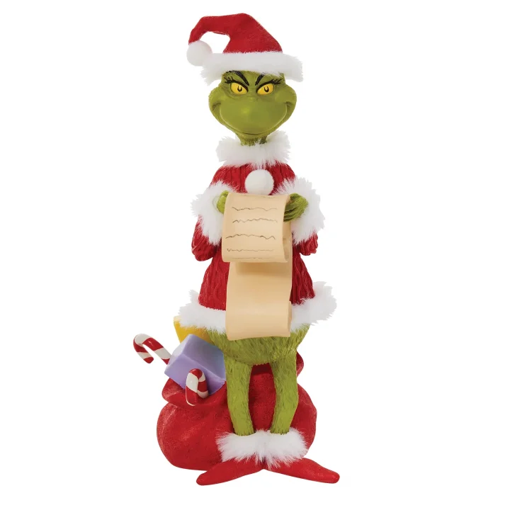 Dr. Seuss The Grinch Checking His List Heykelcik, 22 cm, Çok Renkli